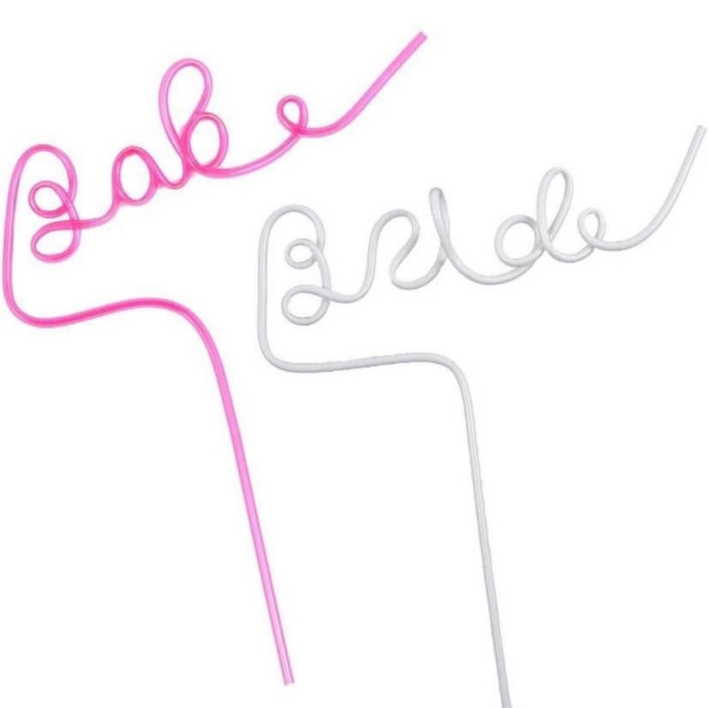 2/$10 NWT Bride & Babe Reusable Party Straws - Bachelorette Party Accessories
